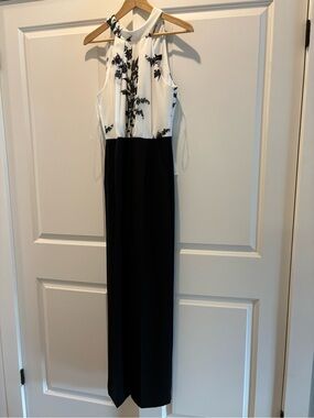 le chateau Black and White Halter Trouser All-In-One